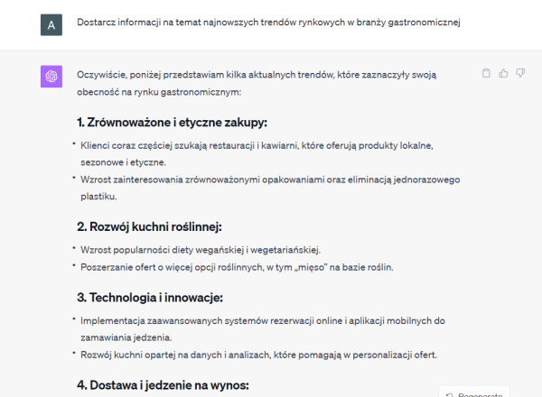 Panel Chat GPT4: Najnowsze trendy w gastronomii