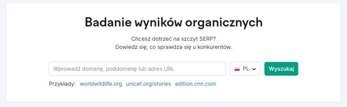 Narzędzie Semrush do analizy konkurencji
