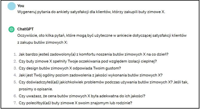 Przykładowe pytania do ankiety.