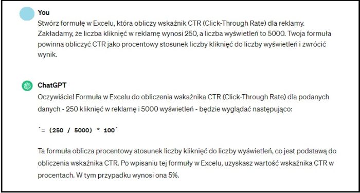 Twórz reguły Excel z pomocą Chat GPT