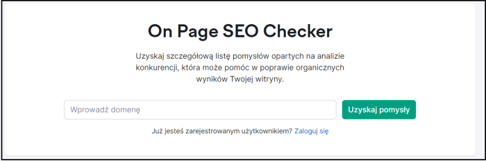 Panel Semrush: Wyszukiwarka obszarów do poprawy