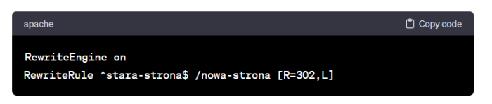Przekierowanie 302 ustawione w pliku .htaccess