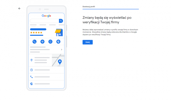 12 krok zakładania profilu GMF