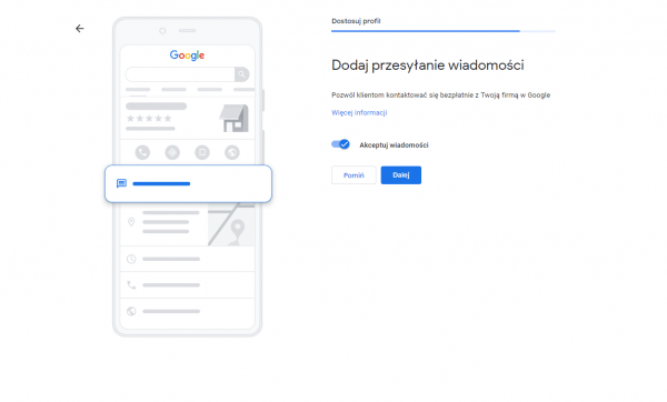 8 krok zakładania profilu GMF